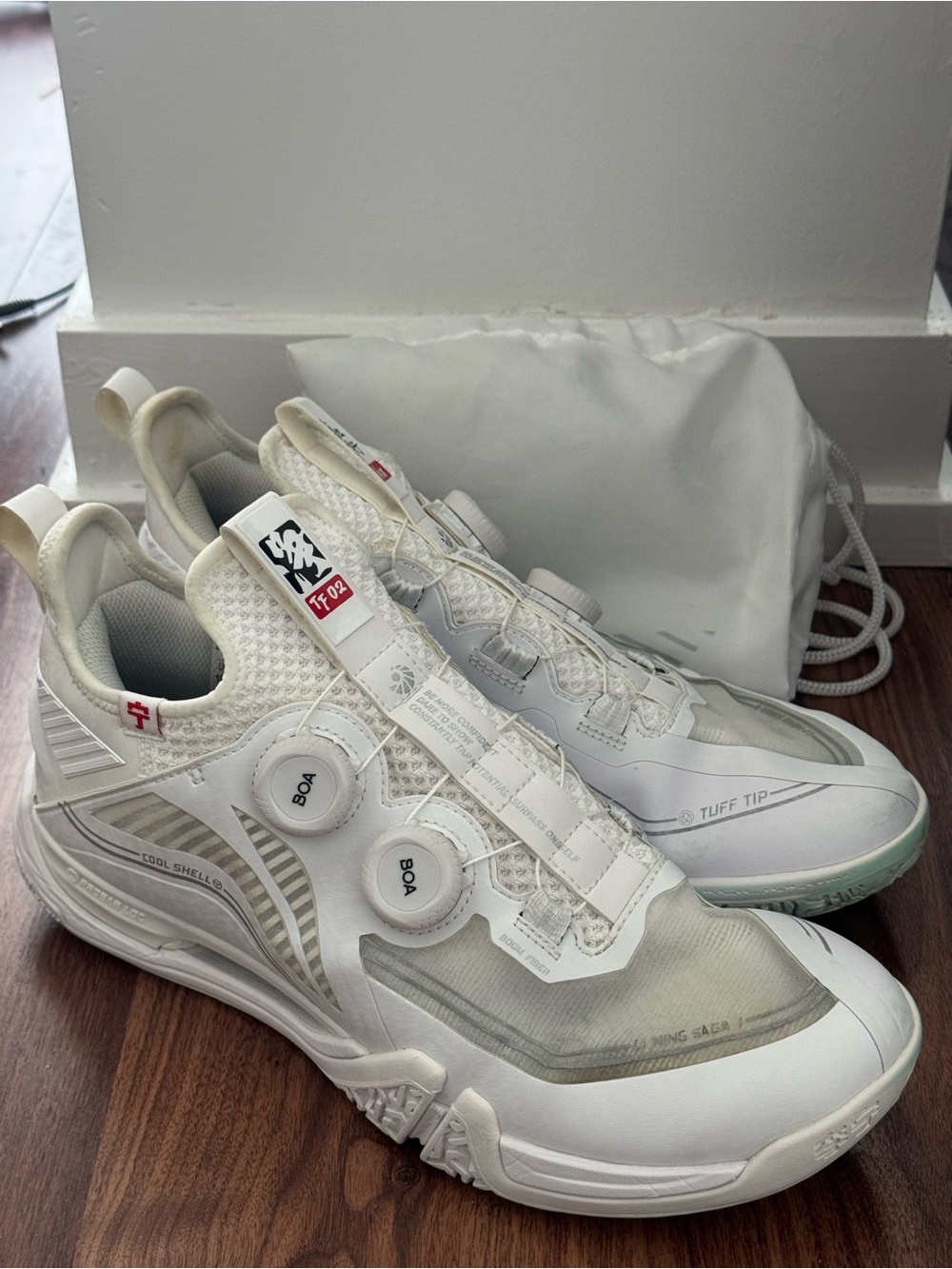 LiNing Flight II MAX Badminton Shoe Unisex - Size US 10.5 - White